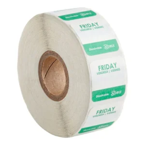 Noble Friday 1" Dissolvable Day of the Week Label - 1,000/Roll
