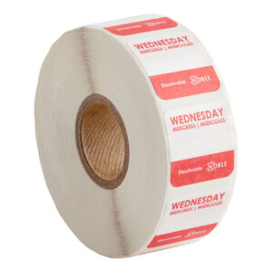 Noble Wednesday 1" Dissolvable Day of the Week Label - 1,000/Roll